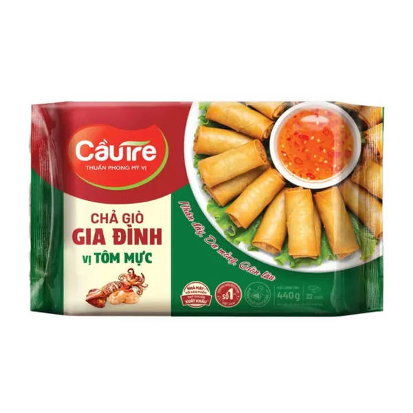 Chả giò gia đình vị tôm mực CJ Cầu Tre gói 440g
