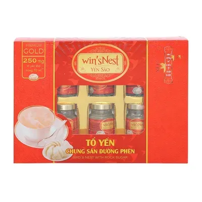 Hộp quà 6 hũ tổ yến chưng đường phèn Win'S Nest 70ml