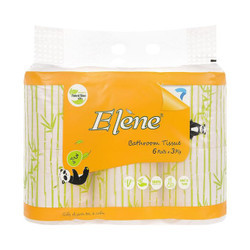 Giấy vệ sinh tre 3 lớp cao cấp có lõi Elene lốc 6 cuộn