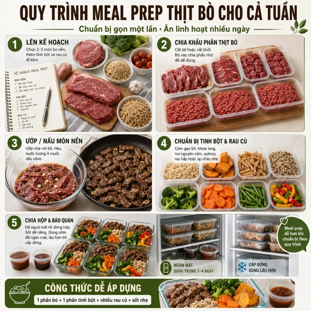 Meal prep thịt bò là gì