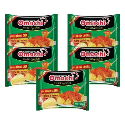 Combo 5 gói mì dinh dưỡng khoai tây trộn xốt spaghetti Omachi gói 90g