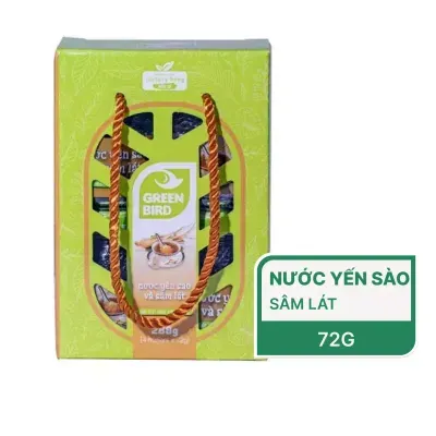 Lốc 4 hũ nước yến sào và sâm lát Green Bird 72g