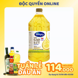 Dầu gạo lứt Simply chai 2L
