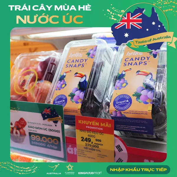 Nho đỏ kẹo Úc hộp 400g