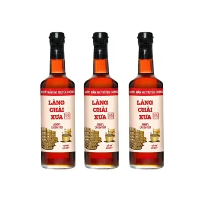 Combo 3 Chai Nước Mắm Nhãn Đỏ 30N Làng Chài Xưa 500ml