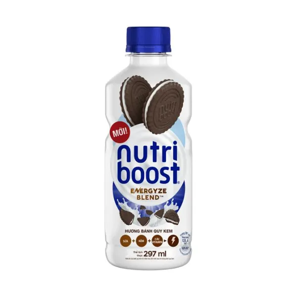 Nước uống sữa trái cây vị cookie Nutri Boost chai 297ml