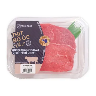 Đùi gọ bò Úc cắt steak Freshfoco khay 225g