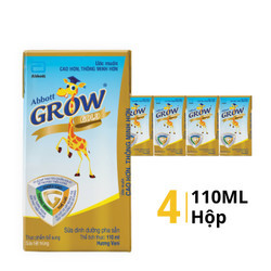 Lốc sữa dinh dưỡng pha sẵn hương vani Abbott Grow Gold hộp 110ml (4 Hộp)