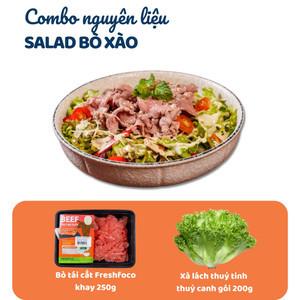 Combo salad bò xào