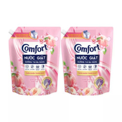 Combo 2 nước giặt thiên nhiên thanh khiết hương anh đào COMFORT túi 3kg x 2