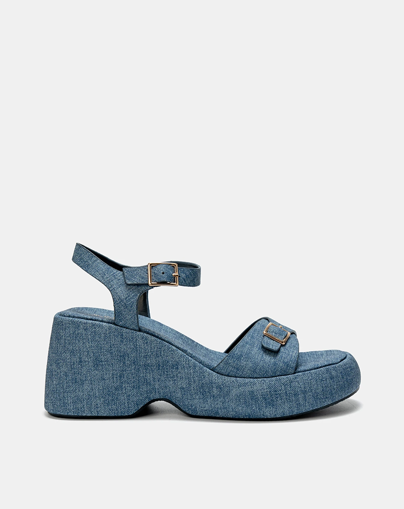 Giày Sandal Đế Xuồng Quai Phối Buckle Vuông - Image 1