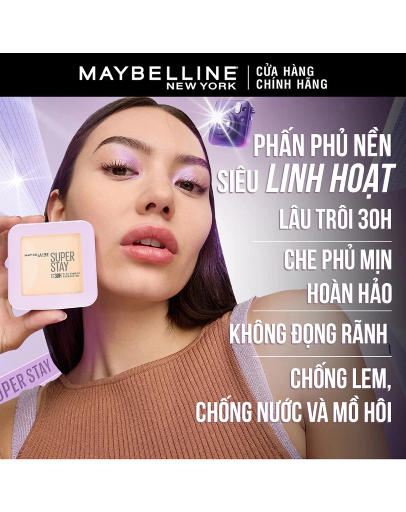 Phấn Nền Maybelline Che Phủ Mịn Lâu Trôi Bền Màu Super Stay 30H Flex Powder Foundation - M - Image 3