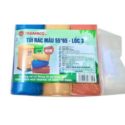Lô 3 túi rác màu size trung TBP 55*65cm (36-39 cái)
