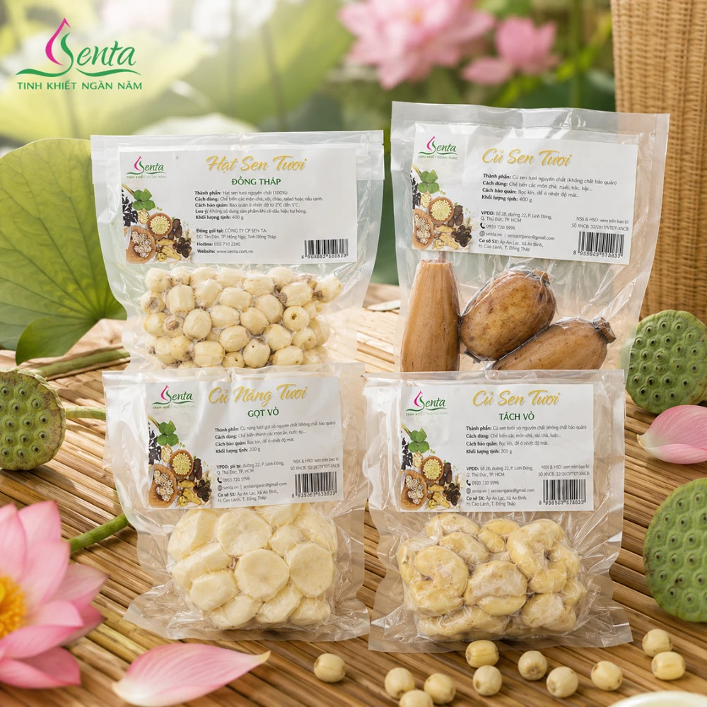 Hệ sinh thái các sản phẩm từ sen và nông sản đặc sản của SenTa.