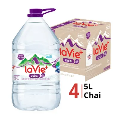 Thùng 4 chai nước ion kiềm La Vie 5L