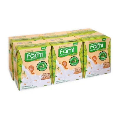 Lốc 6 hộp sữa đậu nành Fami ít đường 200ml
