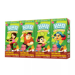 Lốc sữa tươi tiệt trùng socola lúa mạch Kun 180ml (4 Hộp)