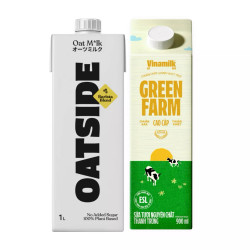 Combo sữa yến mạch Oatside + Sữa thanh trùng không đường Green Farm Vinamilk (1 Combo)