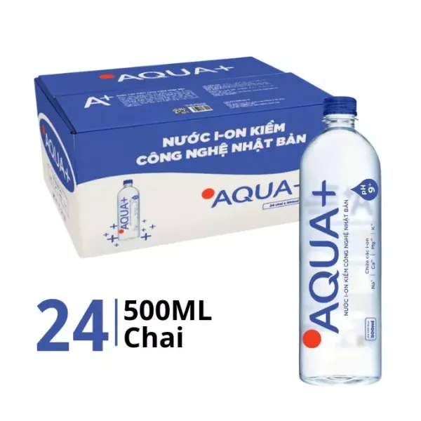 Thùng 24 chai nước ion kiềm Aqua+ 500ml