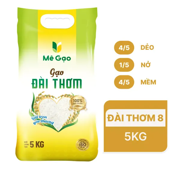 Gạo đài thơm Mê Gạo túi 5kg