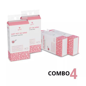Combo 4 lốc túi giấy đa năng treo tường Gumi 360 tờ 4 lớp