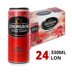 Thùng nước táo lên men hương dâu 4.5% Strongbow lon 320ml (24 Lon)