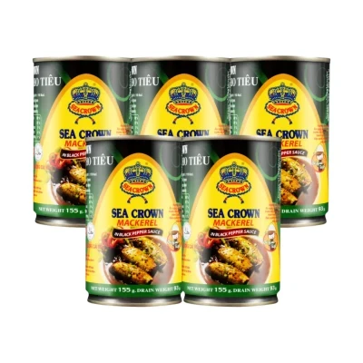 Combo 5 lon cá nục kho tiêu Sea Crown 155g