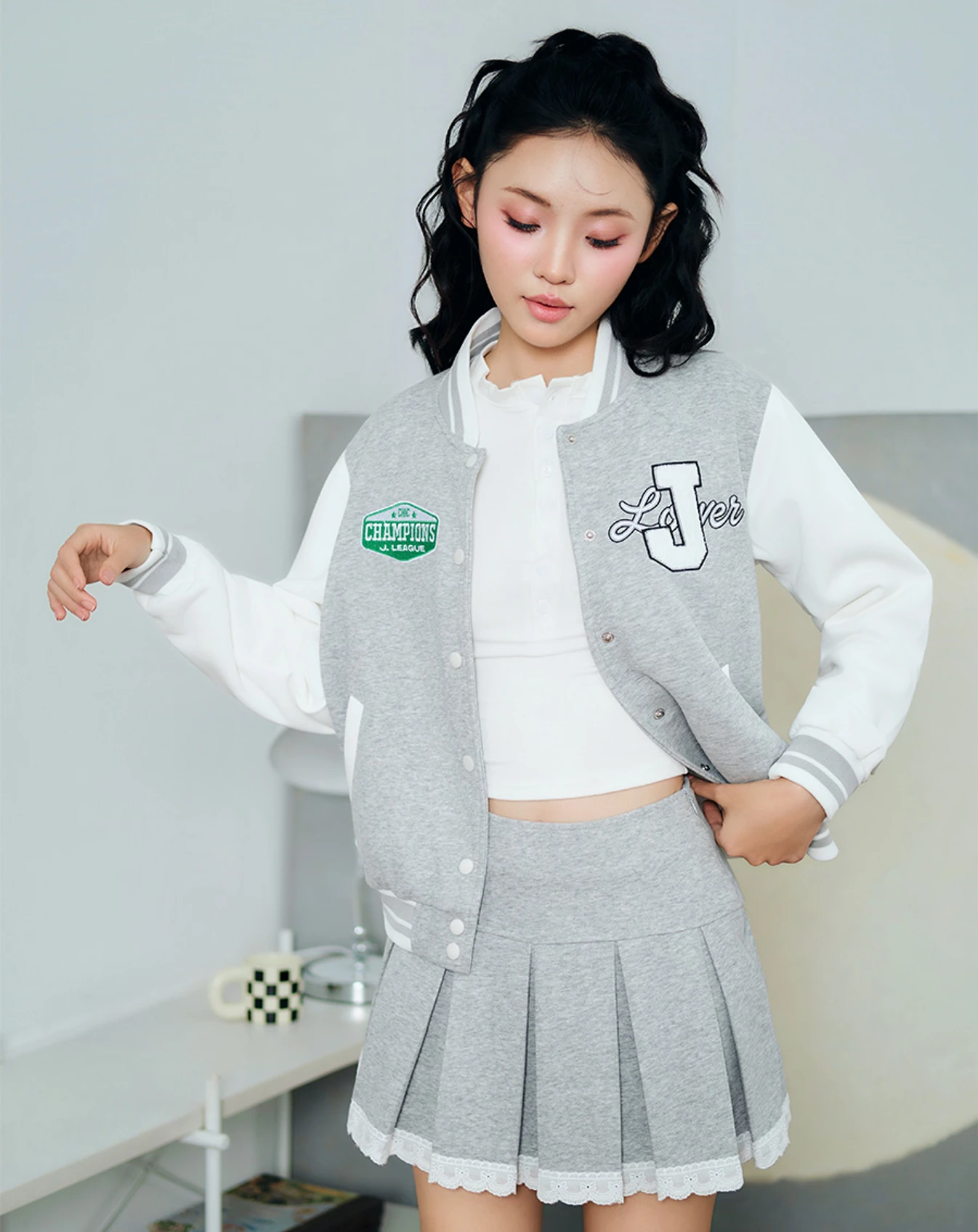 Chân váy xếp ly vải thun xốp - Image 1