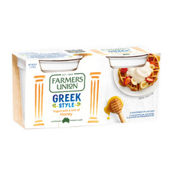 Lốc sữa chua kiểu Hy Lạp mật ong Farmers Union hộp 140g (2 Hộp)