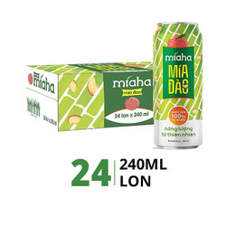 Thùng nước mía vị đào Mía Ha 240ml (24 Lon)