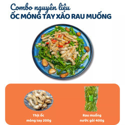 Combo ốc móng tay xào rau muống
