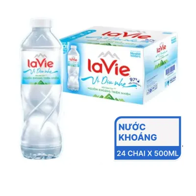 Thùng 24 chai nước khoáng vị dịu nhẹ La Vie 500ml