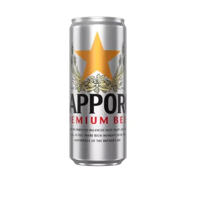 Bia 5% Sapporo lon 330ml