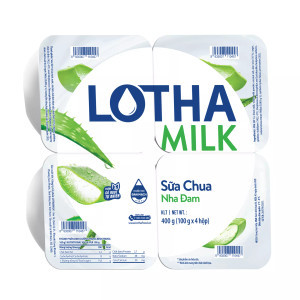 Lốc sữa chua ăn nha đam Lothamilk hộp 100g (4 Hộp)