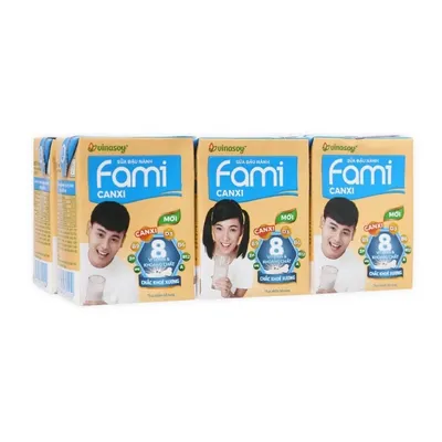 Lốc 6 hộp sữa đậu nành canxi Fami 200ml