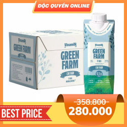 Thùng sữa tươi tiệt trùng Green Farm cao đạm ít béo Vinamilk hộp 250ml (12 Hộp)