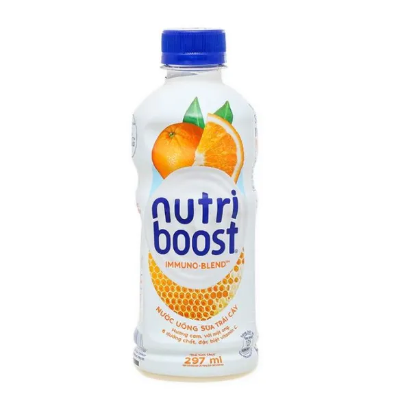 Nước sữa trái cây vị cam Nutri Boost chai 297ml