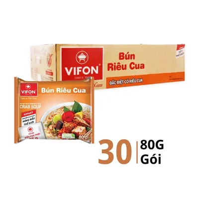 Thùng 30 gói bún riêu cua Vifon có cua thật 80g