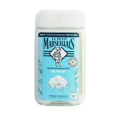 Sữa tắm hữu cơ dưỡng ẩm muối biển Le Petit Marseiliais chai 250ml