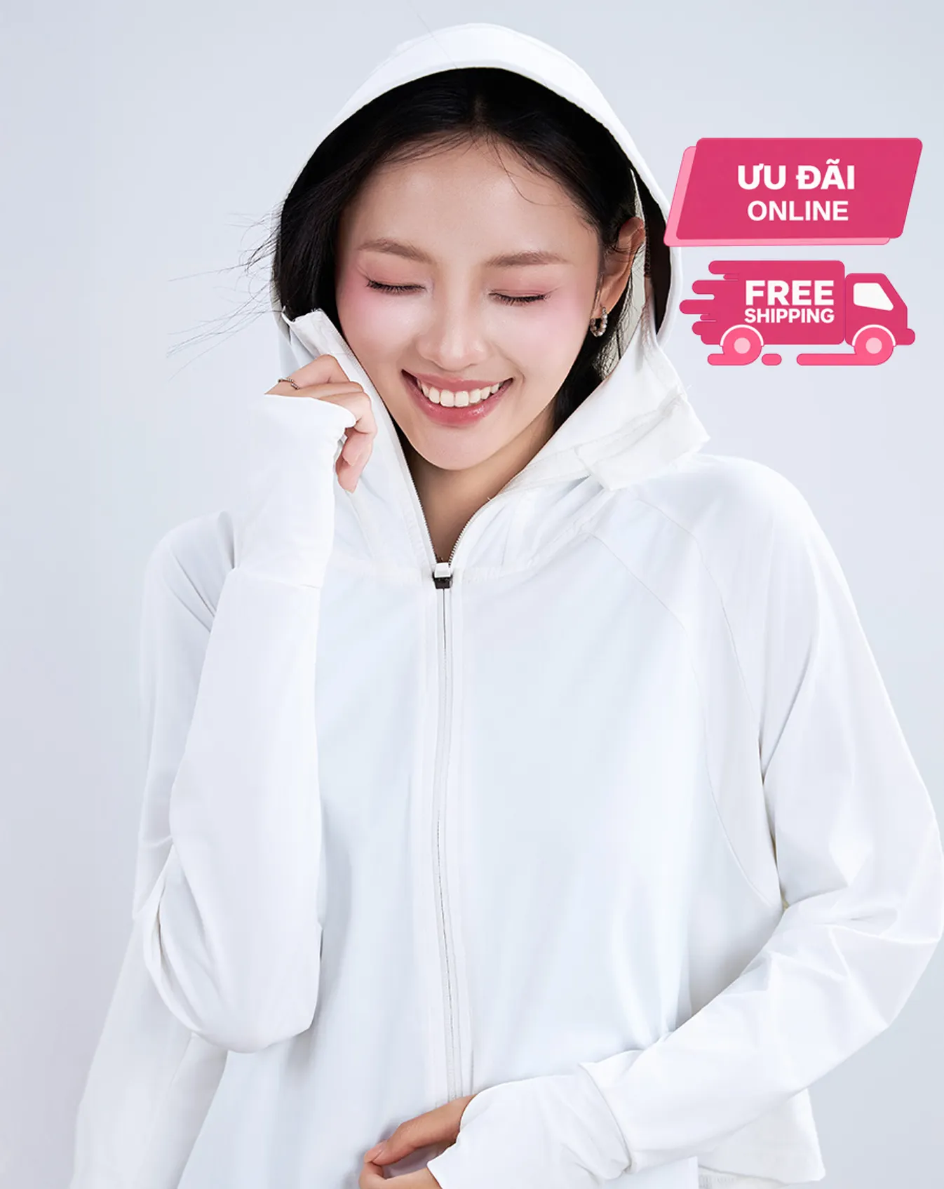 Áo chống nắng nữ JUNO dáng ngắn thun lạnh chống tia UV JNKHC027 - Image 2
