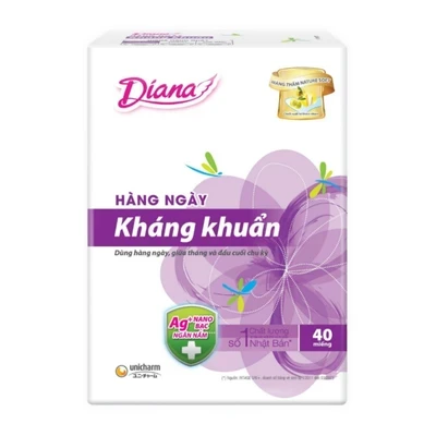Băng vệ sinh hằng ngày kháng khuẩn Diana gói 40 miếng