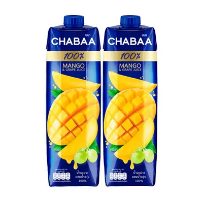 Combo 2 hộp nước ép xoài & nho 100% Chabaa 1L
