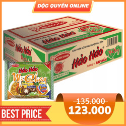Thùng mì ăn liền Hảo Hảo chay hương vị rau nấm ACECOOK 74g (30 Gói)