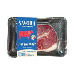 Lõi vai bò Canada đông lạnh Steak Savora khay 200g (1 Khay)