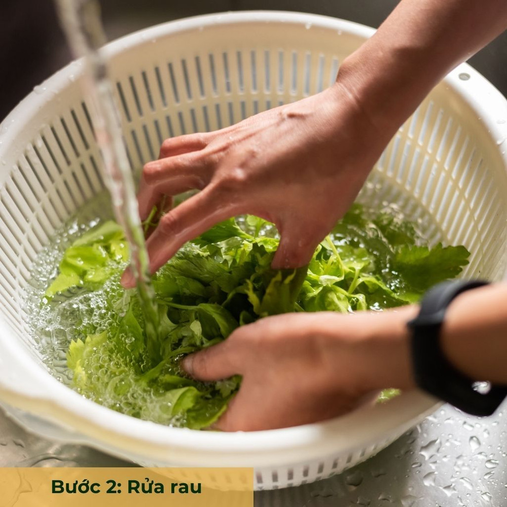 bước 2 rửa rau