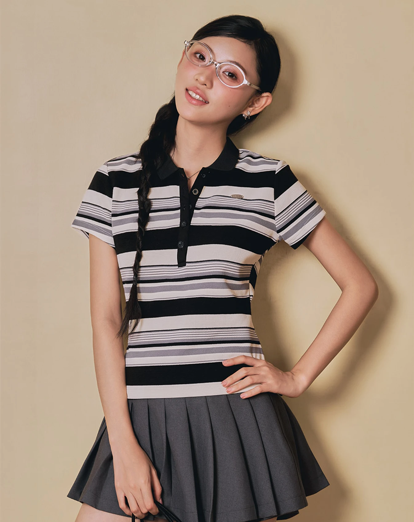 Áo thun polo sọc ngang - Image 2