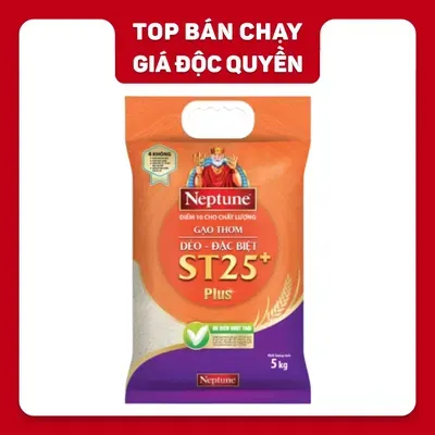Gạo thơm dẻo đặc biệt ST25+ Neptune túi 5kg