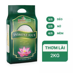 Gạo thơm lài Lotus Rice túi 2kg (1 Túi)