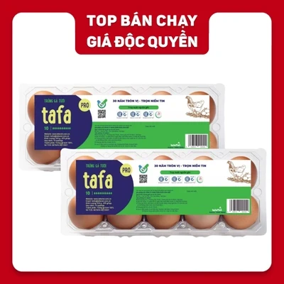 Combo 2 hộp trứng gà sạch Pro 65g ± 2g Tafa 10 quả
