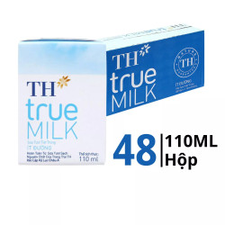Thùng sữa tươi tiệt trùng ít đường TH True Milk hộp 110ml (48 Hộp)
